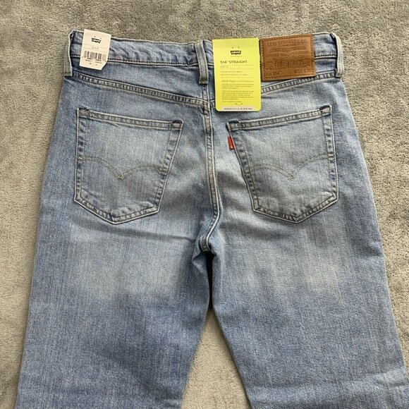 Levis 514 Jeans Mens 32x30 Straight Blue Light Wash Denim Stretch Casual Flex - Picture 13 of 13